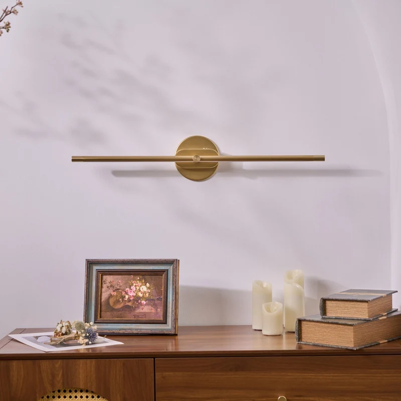 Oplaadbare LED Wandlamp Linear Design Zwart Goud Touch Dimbaar Snoerloos 68-128cm Modern Sfeerlicht Binnen | Sansoti