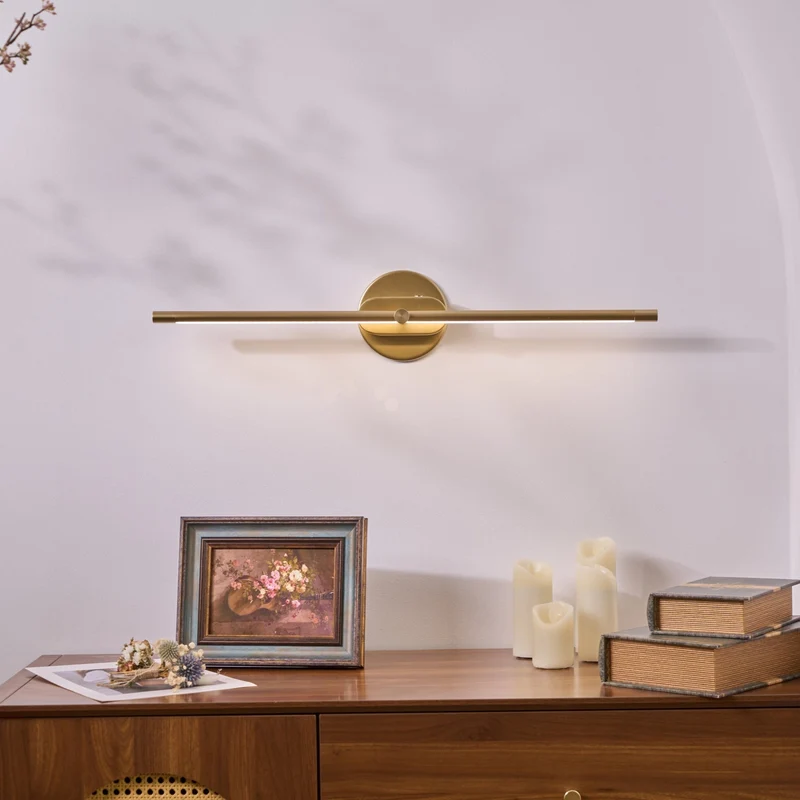 Oplaadbare LED Wandlamp Linear Design Zwart Goud Touch Dimbaar Snoerloos 68-128cm Modern Sfeerlicht Binnen | Sansoti