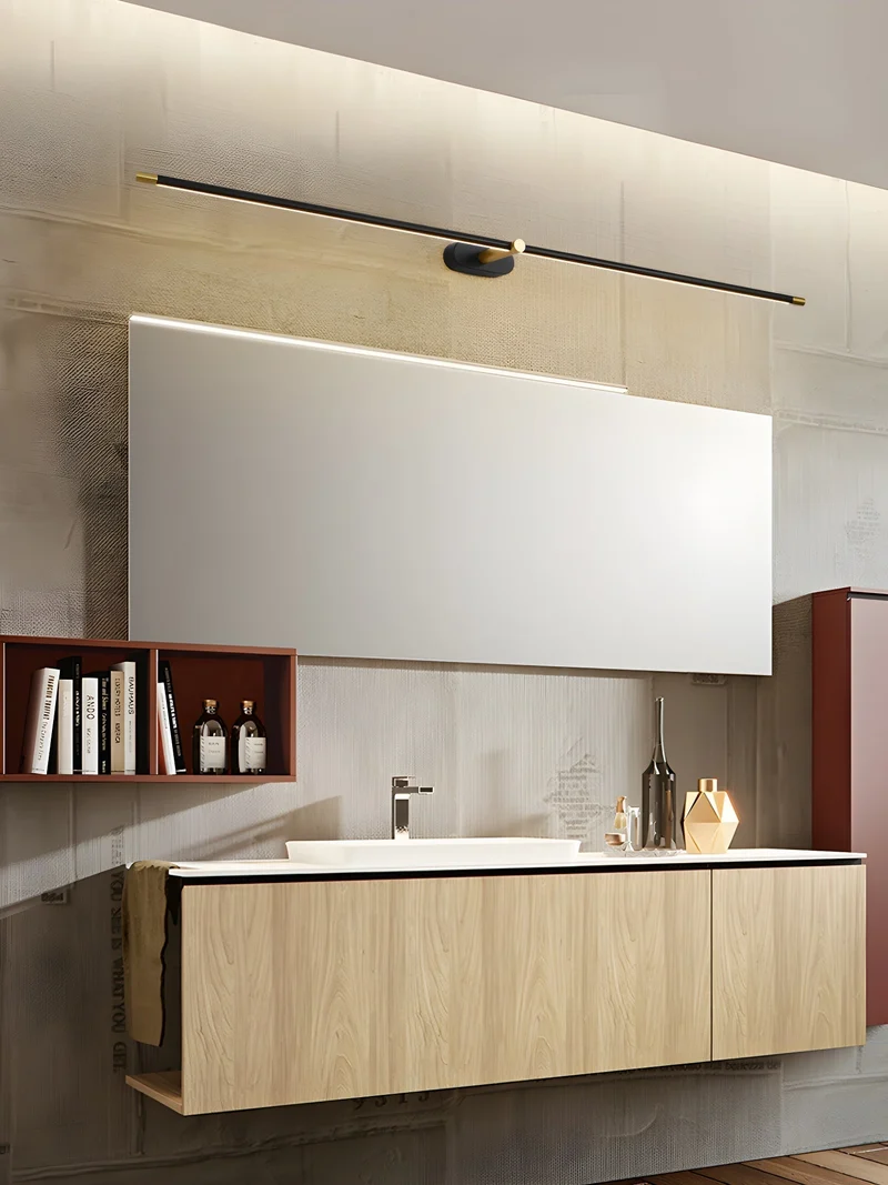 Oplaadbare LED Wandlamp Linear Design Zwart Goud Touch Dimbaar Snoerloos 68-128cm Modern Sfeerlicht Binnen | Sansoti