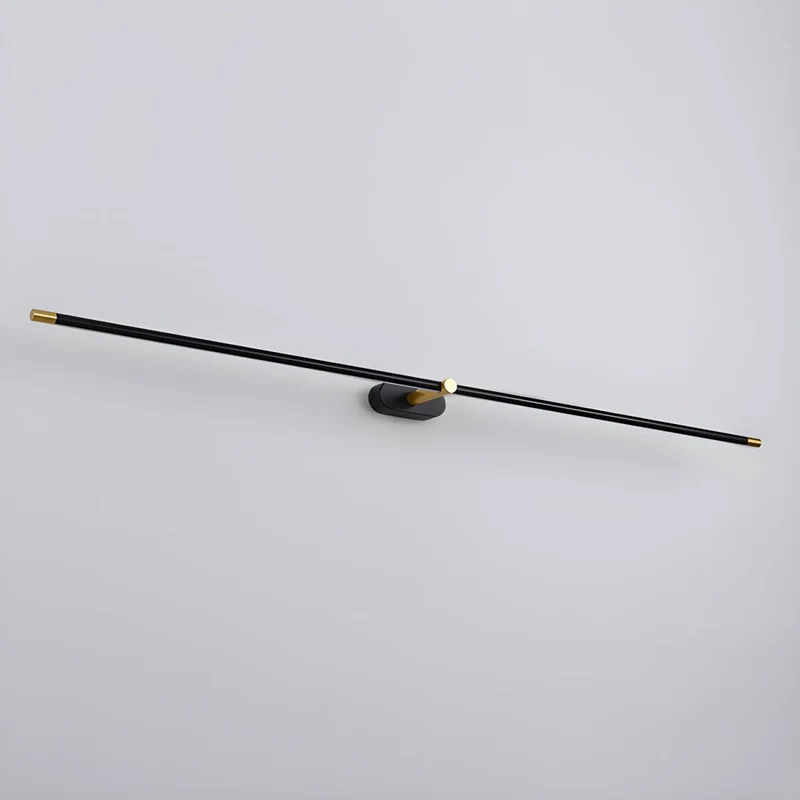 Oplaadbare LED Wandlamp Linear Design Zwart Goud Touch Dimbaar Snoerloos 68-128cm Modern Sfeerlicht Binnen | Sansoti