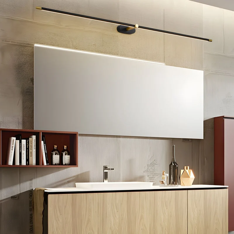 Oplaadbare LED Wandlamp Linear Design Zwart Goud Touch Dimbaar Snoerloos 68-128cm Modern Sfeerlicht Binnen | Sansoti