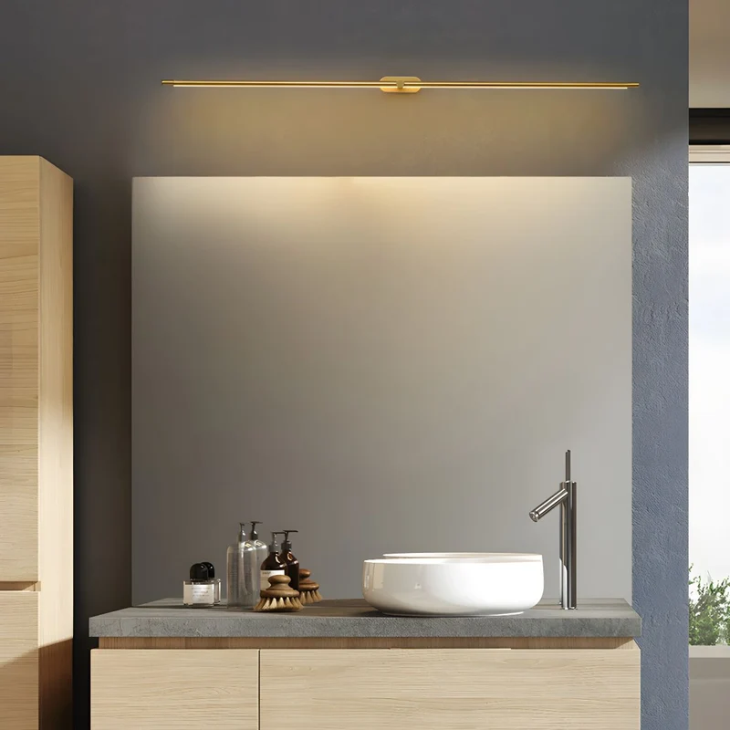Oplaadbare LED Wandlamp Linear Design Zwart Goud Touch Dimbaar Snoerloos 68-128cm Modern Sfeerlicht Binnen | Sansoti