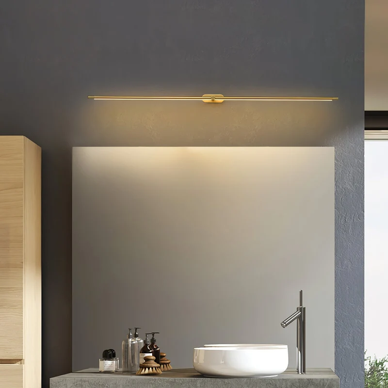 Oplaadbare LED Wandlamp Linear Design Zwart Goud Touch Dimbaar Snoerloos 68-128cm Modern Sfeerlicht Binnen | Sansoti
