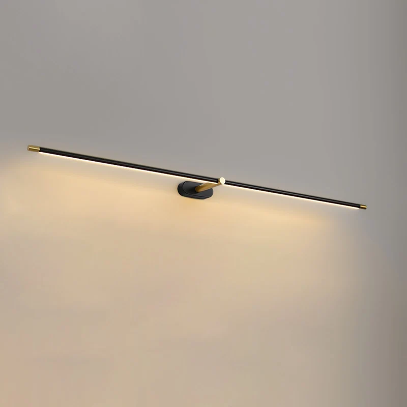 Oplaadbare LED Wandlamp Linear Design Zwart Goud Touch Dimbaar Snoerloos 68-128cm Modern Sfeerlicht Binnen | Sansoti