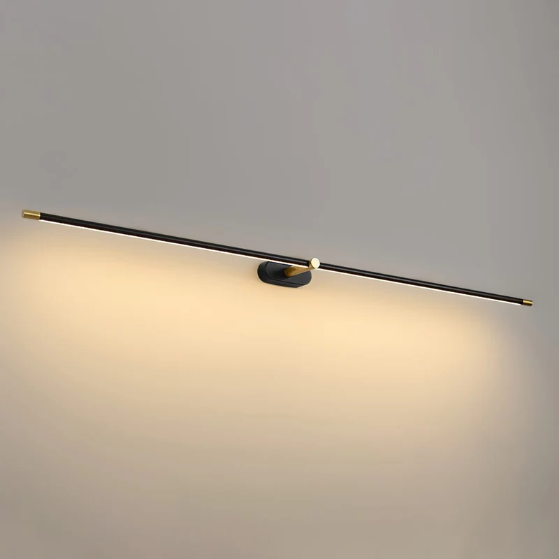Oplaadbare LED Wandlamp Linear Design Zwart Goud Touch Dimbaar Snoerloos 68-128cm Modern Sfeerlicht Binnen | Sansoti