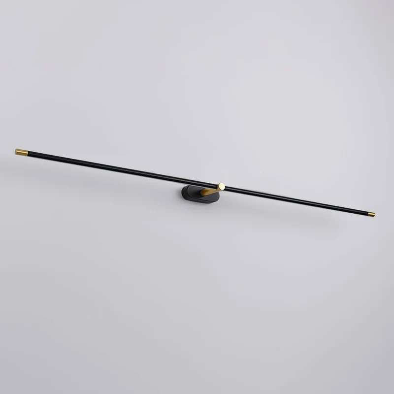 Oplaadbare LED Wandlamp Linear Design Zwart Goud Touch Dimbaar Snoerloos 68-128cm Modern Sfeerlicht Binnen | Sansoti