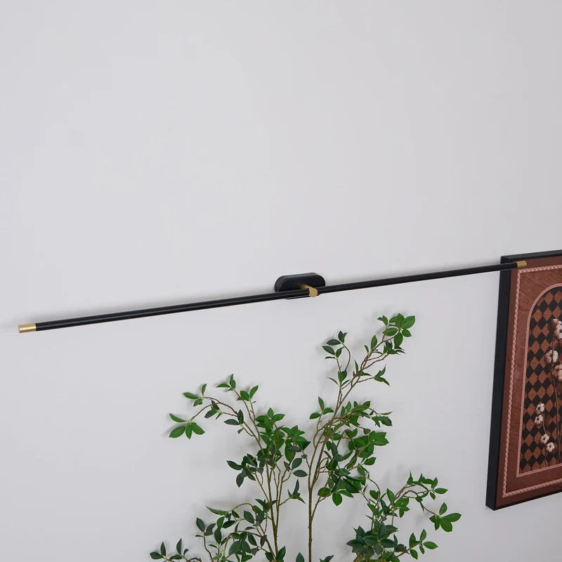 Oplaadbare LED Wandlamp Linear Design Zwart Goud Touch Dimbaar Snoerloos 68-128cm Modern Sfeerlicht Binnen | Sansoti