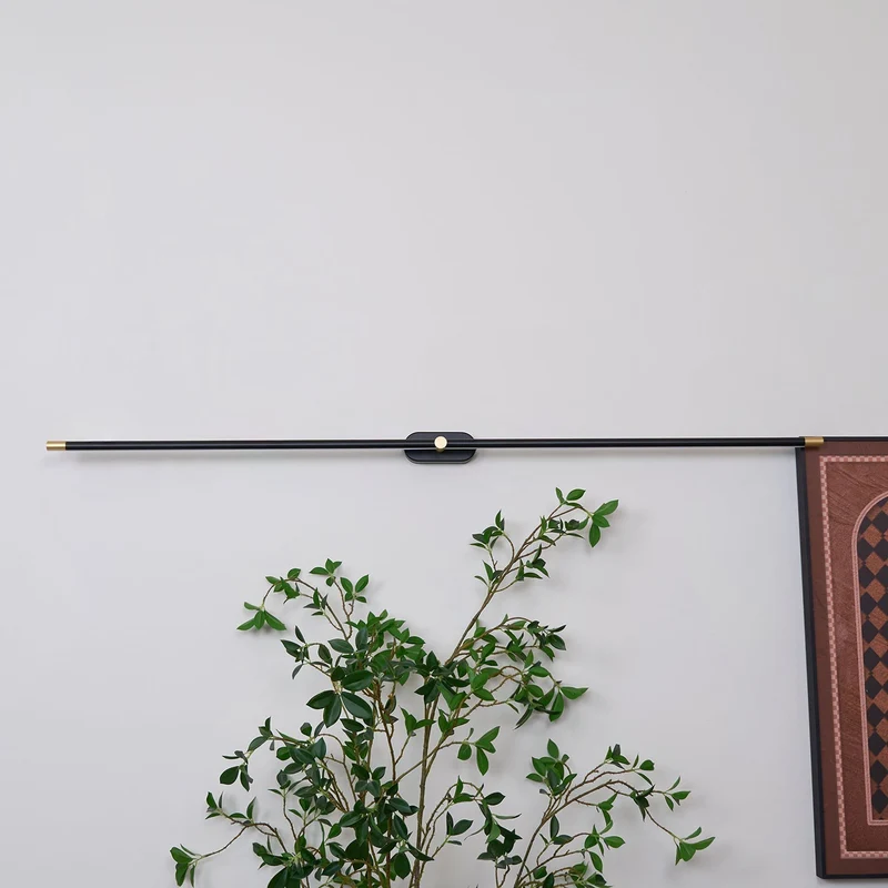 Oplaadbare LED Wandlamp Linear Design Zwart Goud Touch Dimbaar Snoerloos 68-128cm Modern Sfeerlicht Binnen | Sansoti