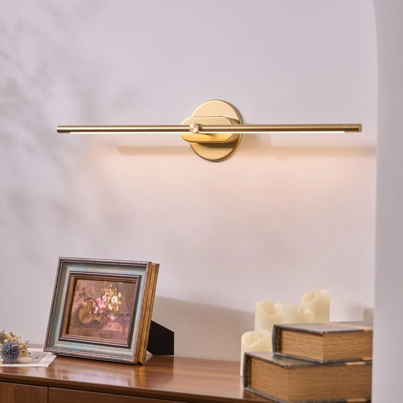 Oplaadbare LED Wandlamp Linear Design Zwart Goud Touch Dimbaar Snoerloos 68-128cm Modern Sfeerlicht Binnen | Sansoti