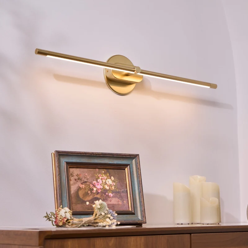 Oplaadbare LED Wandlamp Linear Design Zwart Goud Touch Dimbaar Snoerloos 68-128cm Modern Sfeerlicht Binnen | Sansoti