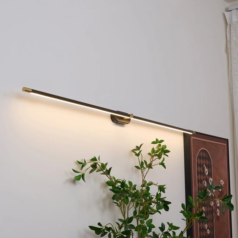 Oplaadbare LED Wandlamp Linear Design Zwart Goud Touch Dimbaar Snoerloos 68-128cm Modern Sfeerlicht Binnen | Sansoti