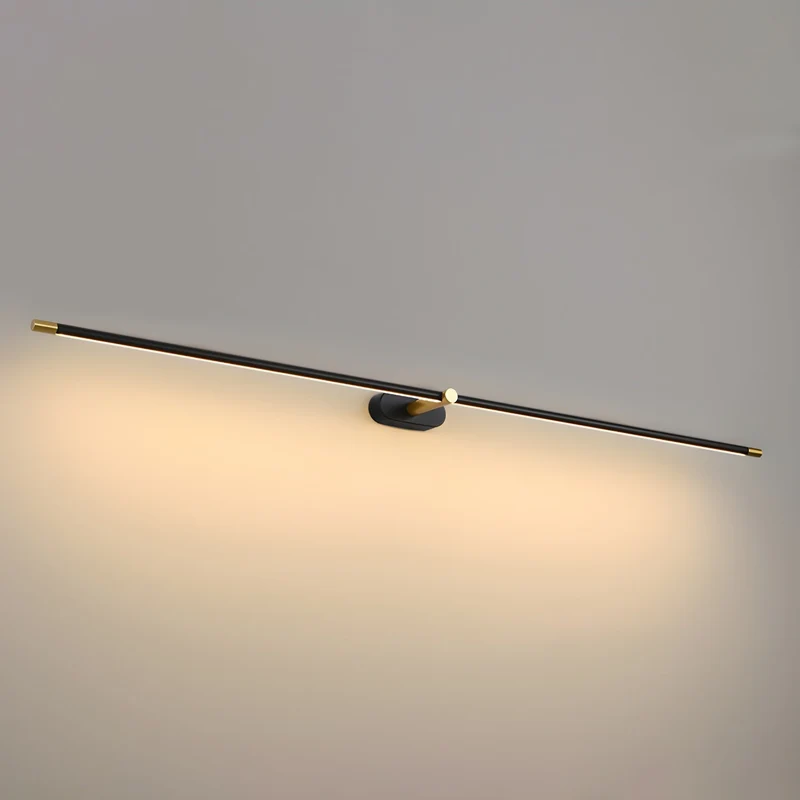 Oplaadbare LED Wandlamp Linear Design Zwart Goud Touch Dimbaar Snoerloos 68-128cm Modern Sfeerlicht Binnen | Sansoti