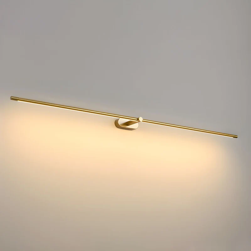 Oplaadbare LED Wandlamp Linear Design Zwart Goud Touch Dimbaar Snoerloos 68-128cm Modern Sfeerlicht Binnen | Sansoti