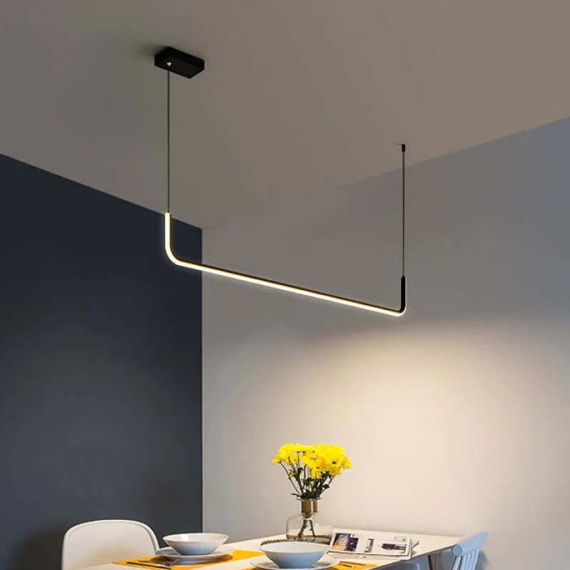 Hanglampen LED Dubbel Frame Lineair Modern Zwart Goud Eetkamer Woonkamer Design Verlichting Sfeervol | Sansoti