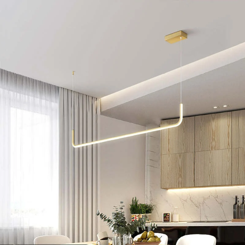 Hanglampen LED Dubbel Frame Lineair Modern Zwart Goud Eetkamer Woonkamer Design Verlichting Sfeervol | Sansoti