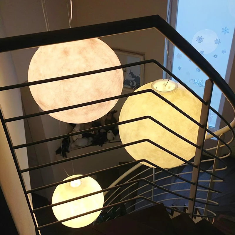 Hangende Maanlamp Bolvormig Wit Design Verstelbaar 25-100cm Sfeerverlichting Modern Interieur Woonkamer | Sansoti