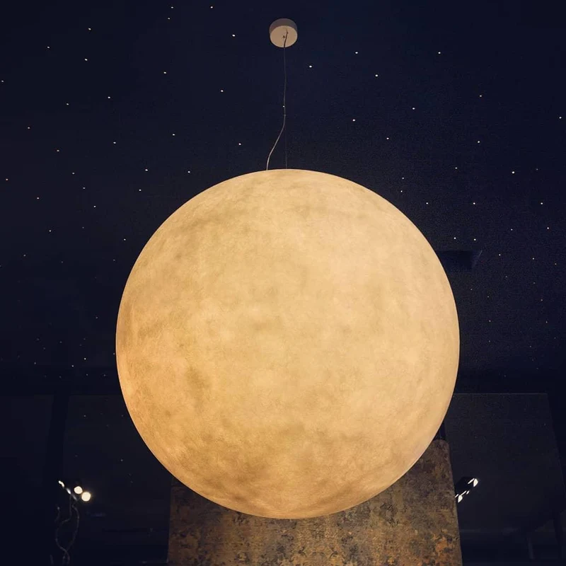 Hangende Maanlamp Bolvormig Wit Design Verstelbaar 25-100cm Sfeerverlichting Modern Interieur Woonkamer | Sansoti