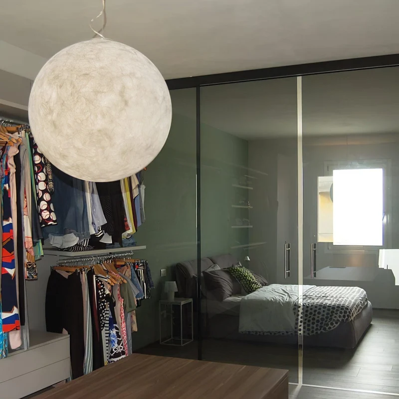 Hangende Maanlamp Bolvormig Wit Design Verstelbaar 25-100cm Sfeerverlichting Modern Interieur Woonkamer | Sansoti