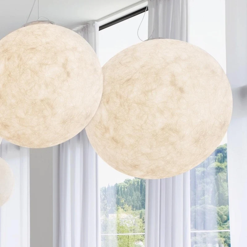 Hangende Maanlamp Bolvormig Wit Design Verstelbaar 25-100cm Sfeerverlichting Modern Interieur Woonkamer | Sansoti