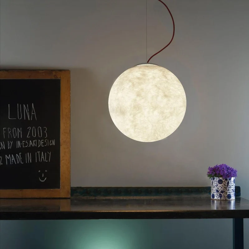 Hangende Maanlamp Bolvormig Wit Design Verstelbaar 25-100cm Sfeerverlichting Modern Interieur Woonkamer | Sansoti