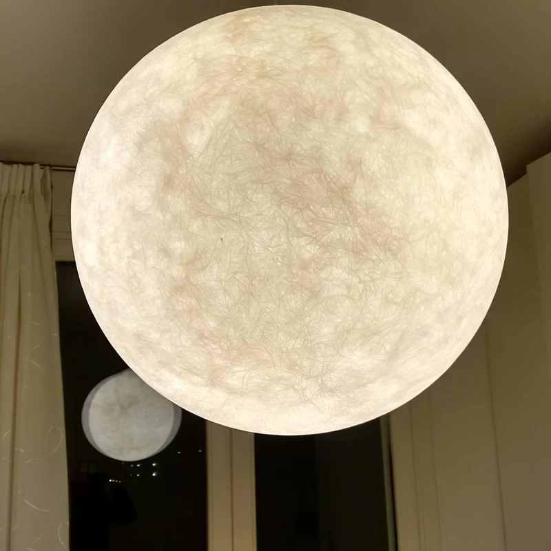 Hangende Maanlamp Bolvormig Wit Design Verstelbaar 25-100cm Sfeerverlichting Modern Interieur Woonkamer | Sansoti