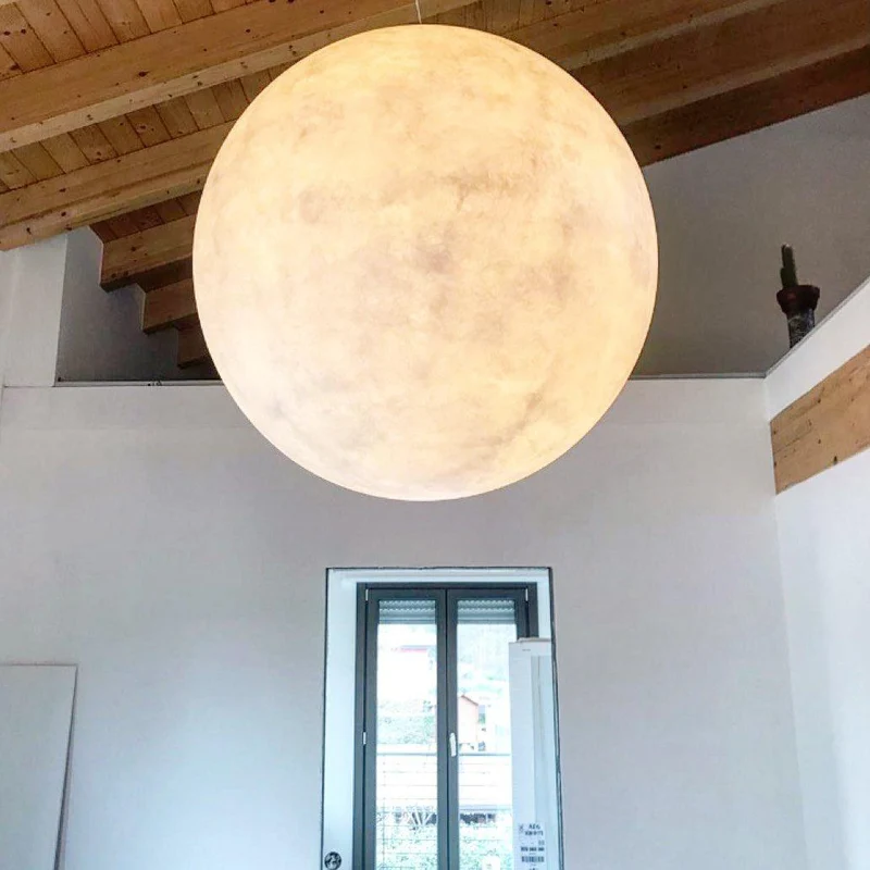 Hangende Maanlamp Bolvormig Wit Design Verstelbaar 25-100cm Sfeerverlichting Modern Interieur Woonkamer | Sansoti