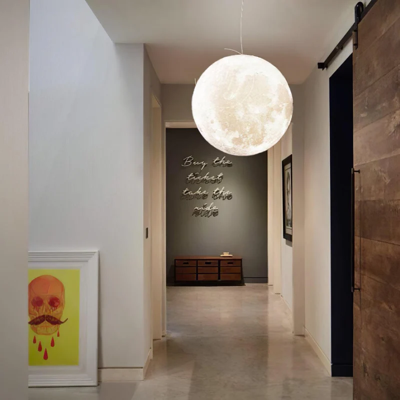 Hangende Maanlamp Bolvormig Wit Design Verstelbaar 25-100cm Sfeerverlichting Modern Interieur Woonkamer | Sansoti