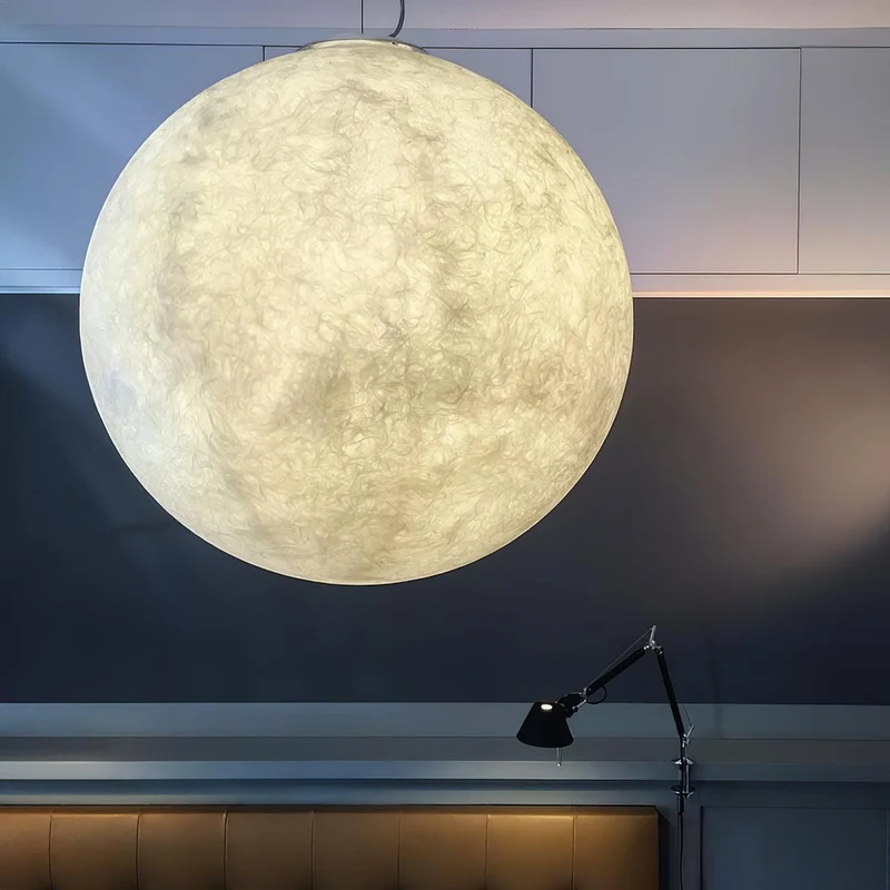 Hangende Maanlamp Bolvormig Wit Design Verstelbaar 25-100cm Sfeerverlichting Modern Interieur Woonkamer | Sansoti