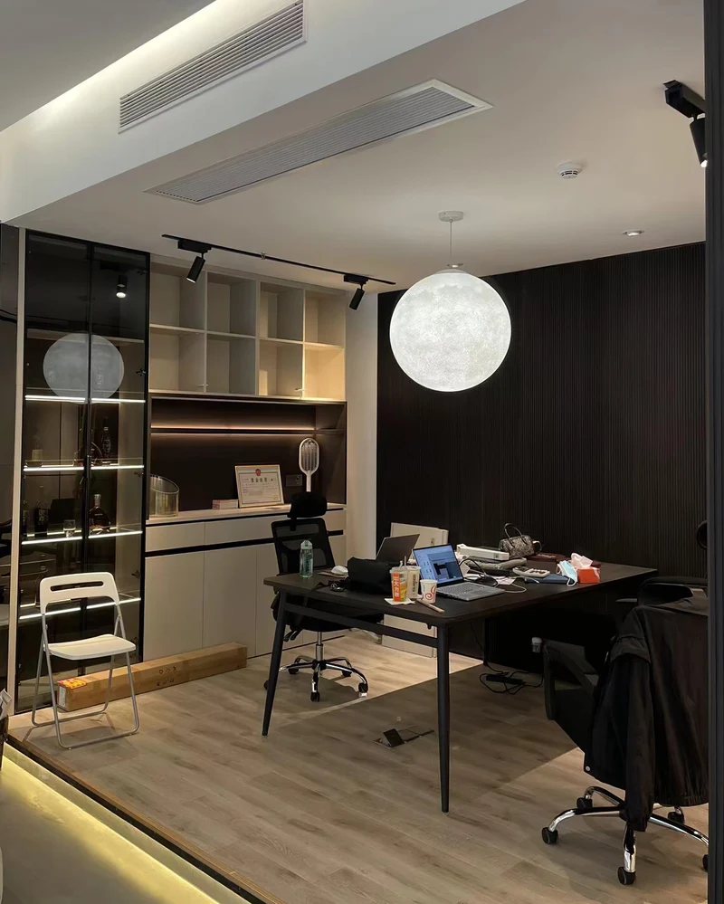 Hangende Maanlamp Bolvormig Wit Design Verstelbaar 25-100cm Sfeerverlichting Modern Interieur Woonkamer | Sansoti