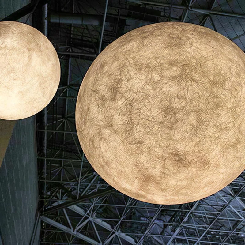 Hangende Maanlamp Bolvormig Wit Design Verstelbaar 25-100cm Sfeerverlichting Modern Interieur Woonkamer | Sansoti