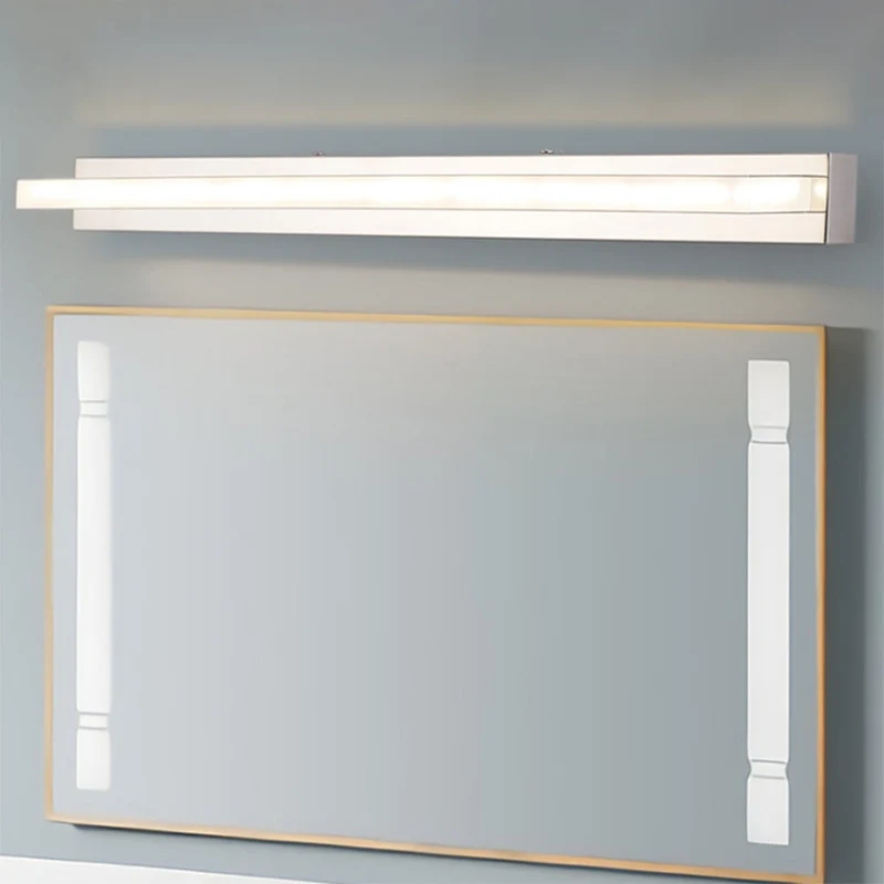 Rechthoekige LED Wandlamp Wit voor Badkamerspiegel Metaal Acryl Modern Spiegelverlichting Spatwaterdicht IP44 | Sansoti