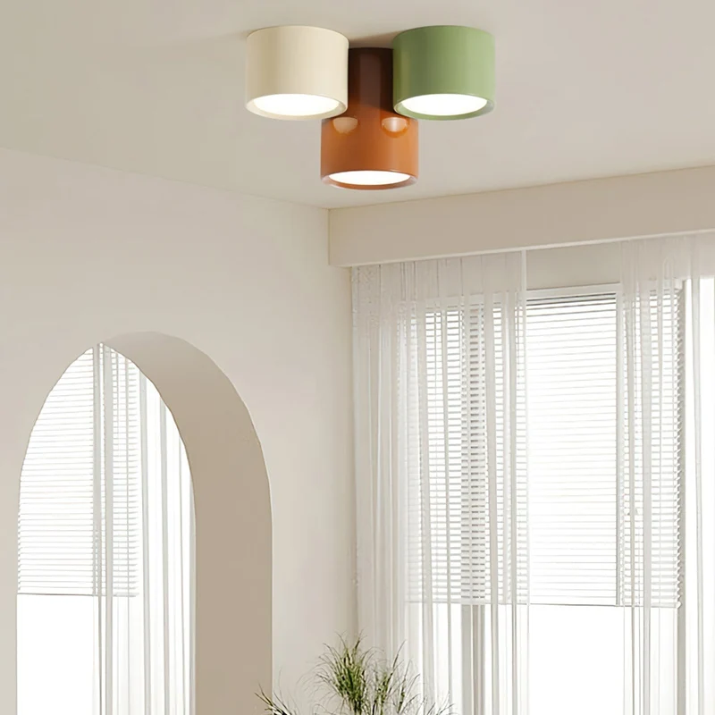 Plafondlamp Gekleurd Metaal Cilindrisch Design Warm Licht Slaapkamer Hal Kinderkamer Woonkamer Sfeerverlichting | Sansoti