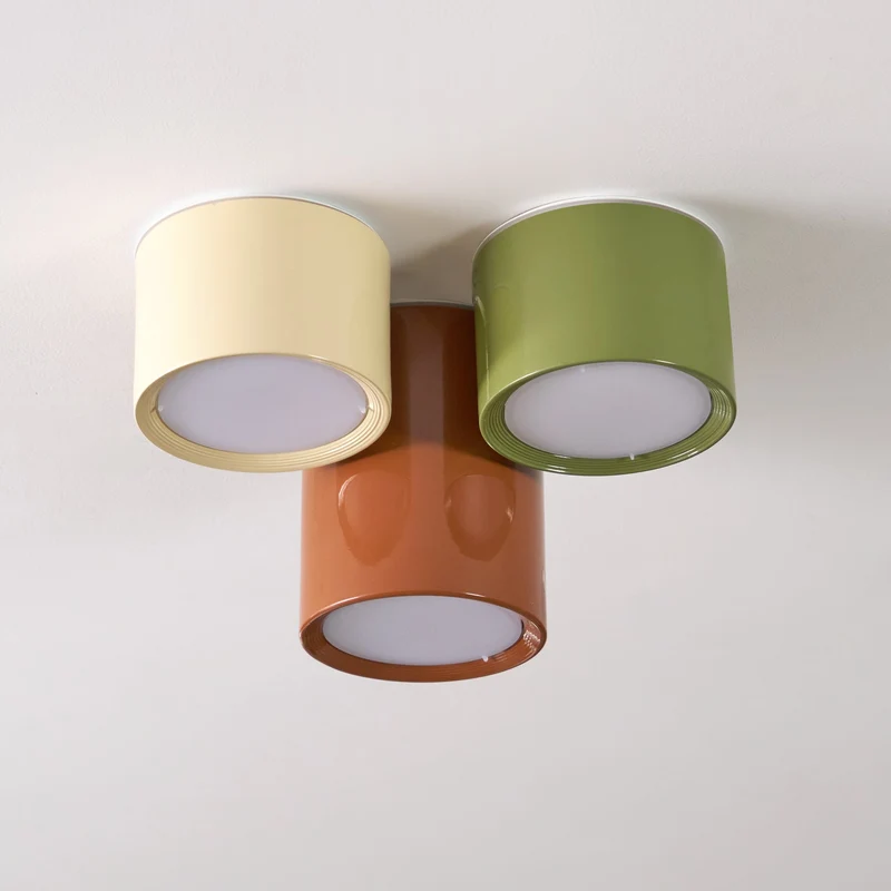 Plafondlamp Gekleurd Metaal Cilindrisch Design Warm Licht Slaapkamer Hal Kinderkamer Woonkamer Sfeerverlichting | Sansoti
