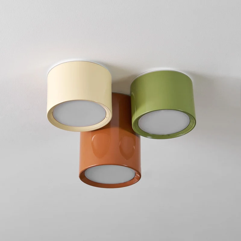 Plafondlamp Gekleurd Metaal Cilindrisch Design Warm Licht Slaapkamer Hal Kinderkamer Woonkamer Sfeerverlichting | Sansoti