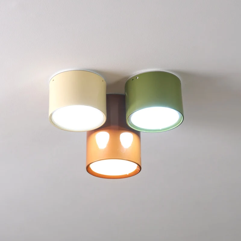 Plafondlamp Gekleurd Metaal Cilindrisch Design Warm Licht Slaapkamer Hal Kinderkamer Woonkamer Sfeerverlichting | Sansoti