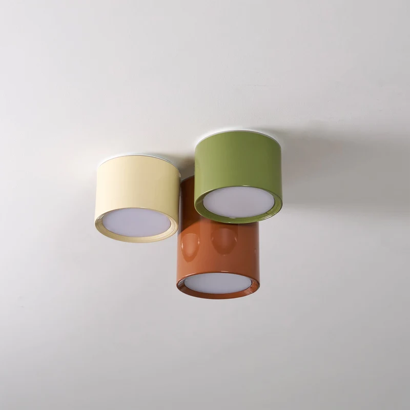 Plafondlamp Gekleurd Metaal Cilindrisch Design Warm Licht Slaapkamer Hal Kinderkamer Woonkamer Sfeerverlichting | Sansoti