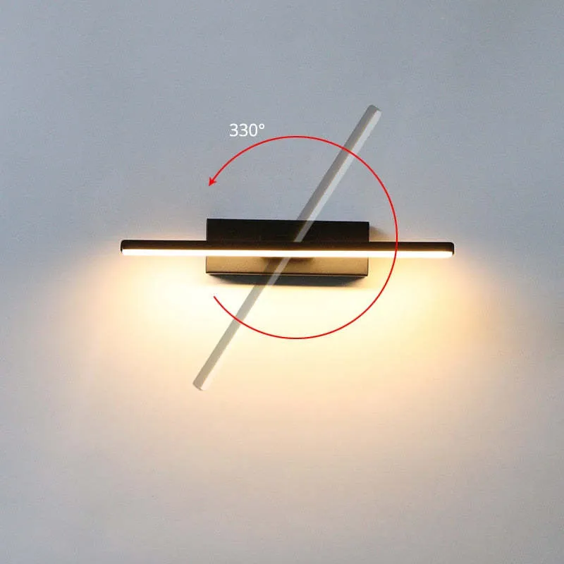 Moderne LED Wandlamp Draaibaar Zwart Wit 30-50cm Accent Verlichting Gang Slaapkamer Woonkamer Wandverlichting | Sansoti
