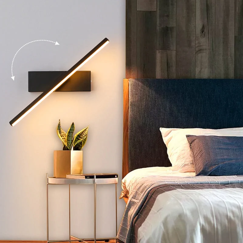 Moderne LED Wandlamp Draaibaar Zwart Wit 30-50cm Accent Verlichting Gang Slaapkamer Woonkamer Wandverlichting | Sansoti