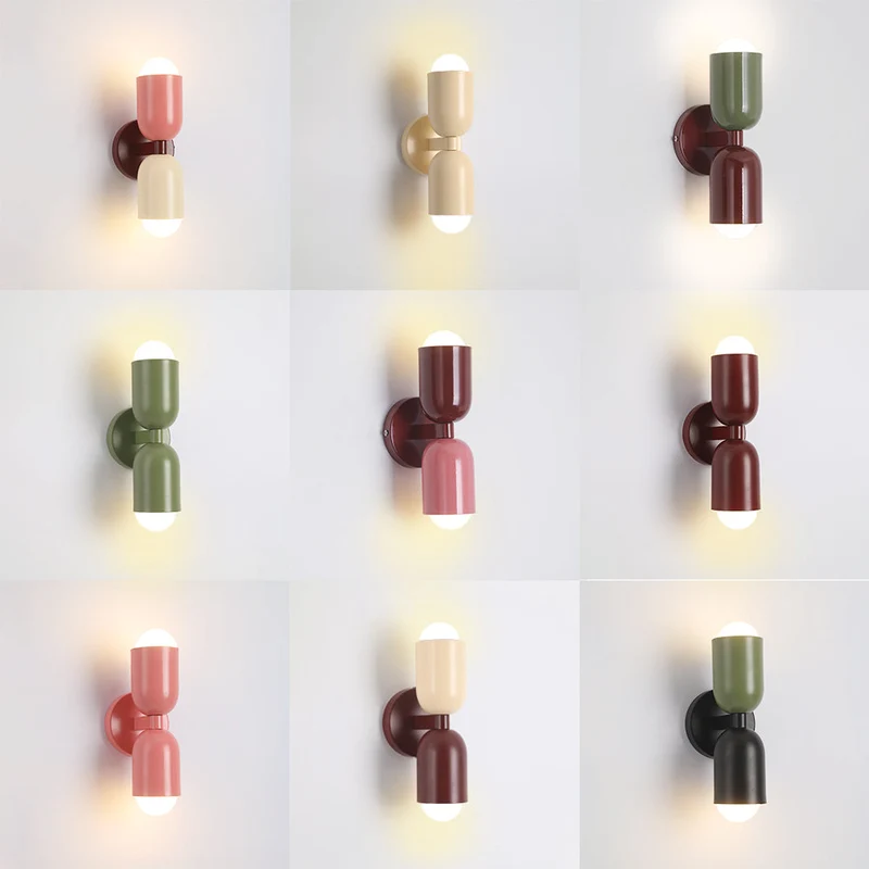 Moderne Metalen Wandlamp LED Duo met Kleurrijk Gepoedercoat Ontwerp voor Slaapkamer en Sfeervolle Woonkamer | Sansoti