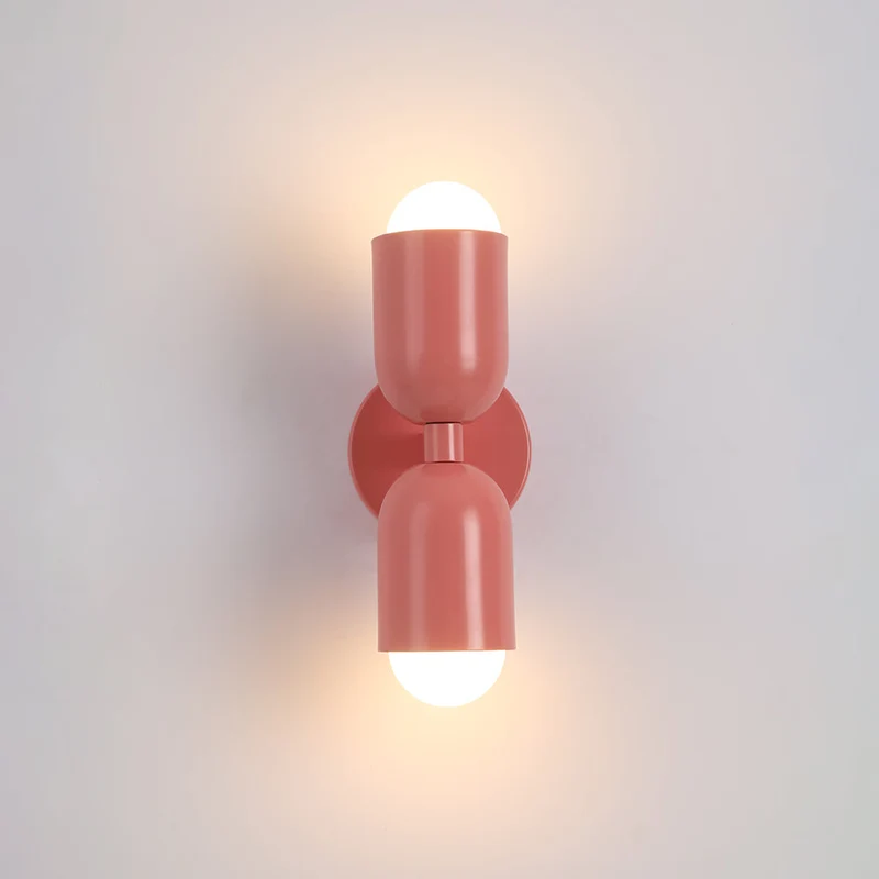 Moderne Metalen Wandlamp LED Duo met Kleurrijk Gepoedercoat Ontwerp voor Slaapkamer en Sfeervolle Woonkamer | Sansoti