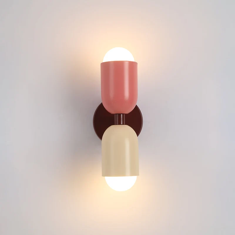 Moderne Metalen Wandlamp LED Duo met Kleurrijk Gepoedercoat Ontwerp voor Slaapkamer en Sfeervolle Woonkamer | Sansoti