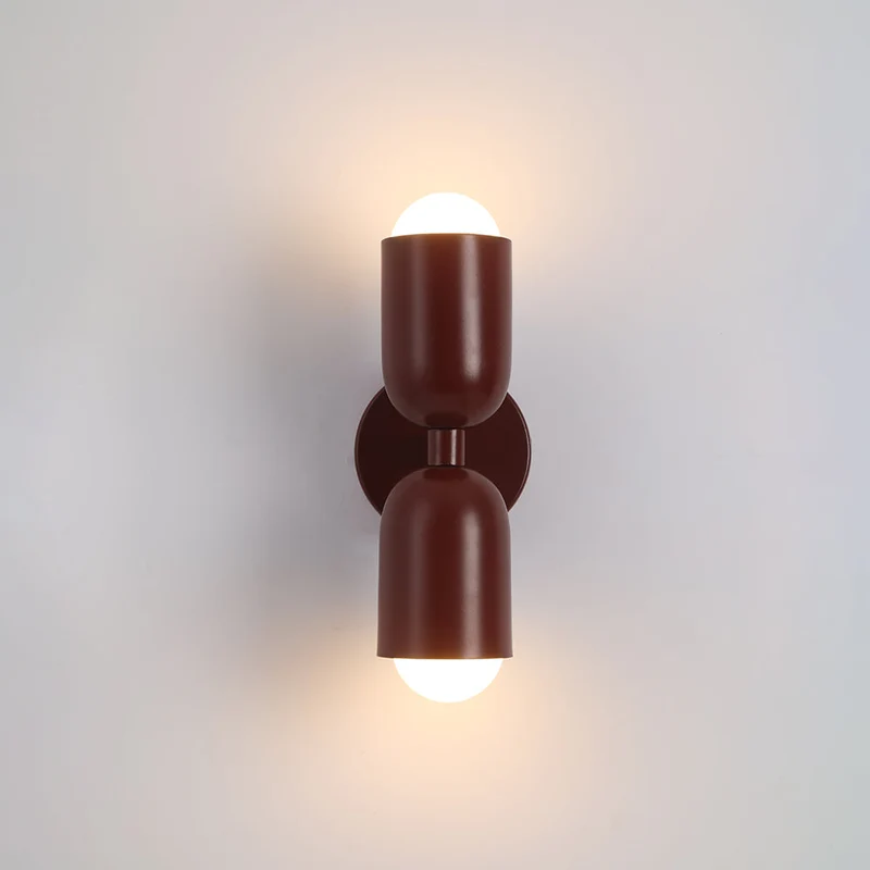 Moderne Metalen Wandlamp LED Duo met Kleurrijk Gepoedercoat Ontwerp voor Slaapkamer en Sfeervolle Woonkamer | Sansoti