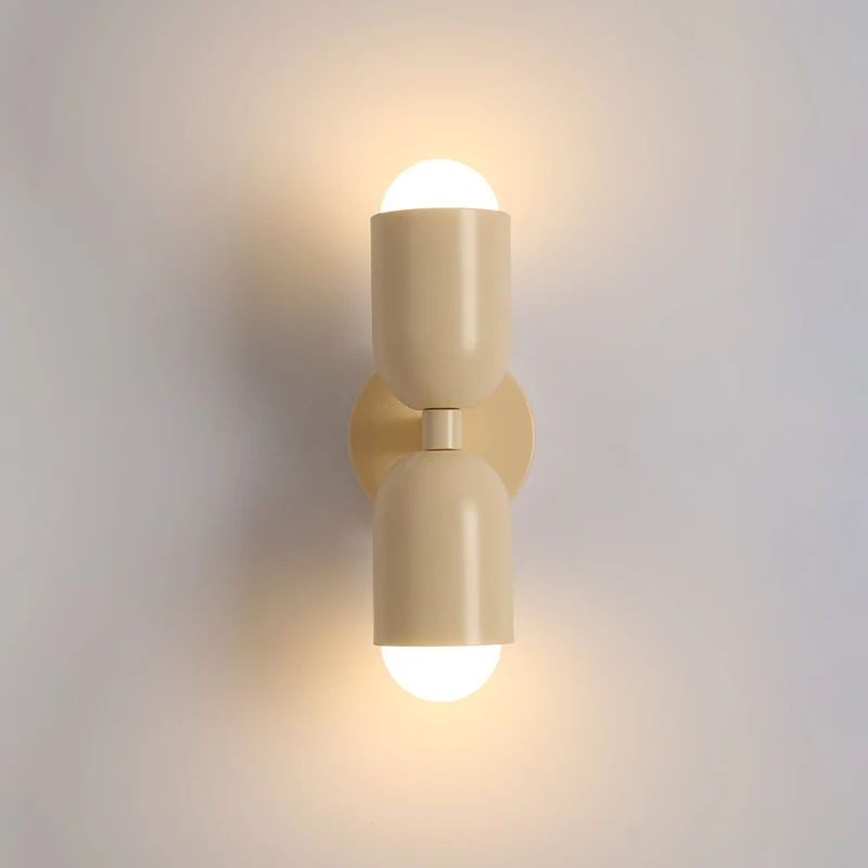 Moderne Metalen Wandlamp LED Duo met Kleurrijk Gepoedercoat Ontwerp voor Slaapkamer en Sfeervolle Woonkamer | Sansoti
