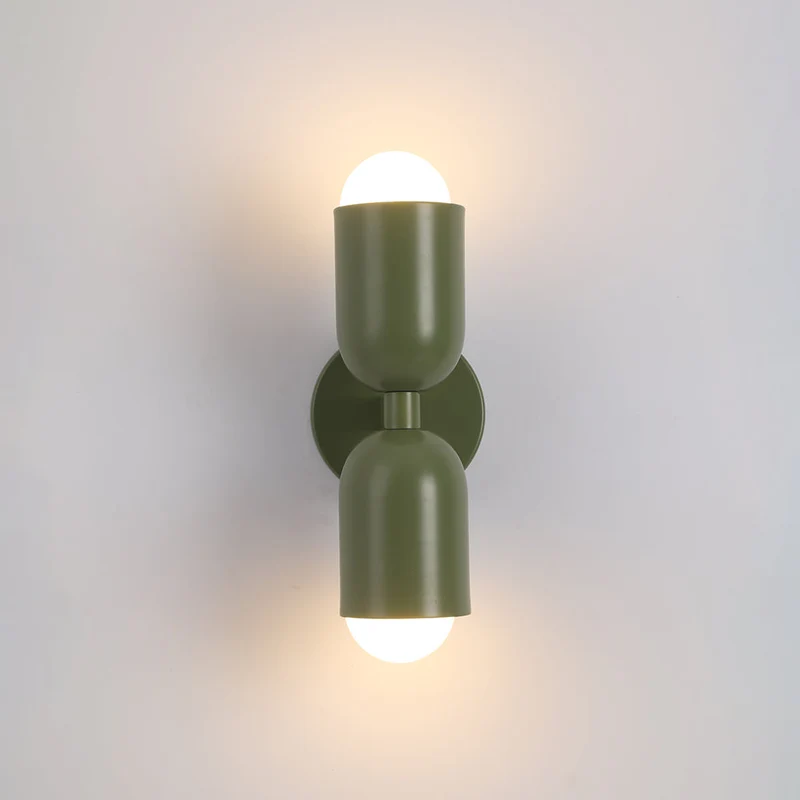 Moderne Metalen Wandlamp LED Duo met Kleurrijk Gepoedercoat Ontwerp voor Slaapkamer en Sfeervolle Woonkamer | Sansoti