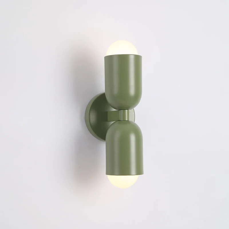 Moderne Metalen Wandlamp LED Duo met Kleurrijk Gepoedercoat Ontwerp voor Slaapkamer en Sfeervolle Woonkamer | Sansoti