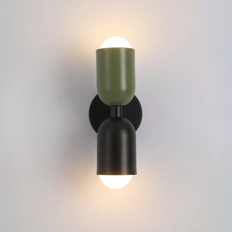Moderne Metalen Wandlamp LED Duo met Kleurrijk Gepoedercoat Ontwerp voor Slaapkamer en Sfeervolle Woonkamer | Sansoti