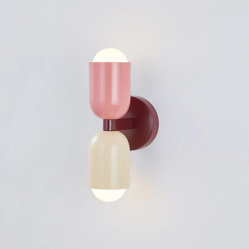 Moderne Metalen Wandlamp LED Duo met Kleurrijk Gepoedercoat Ontwerp voor Slaapkamer en Sfeervolle Woonkamer | Sansoti