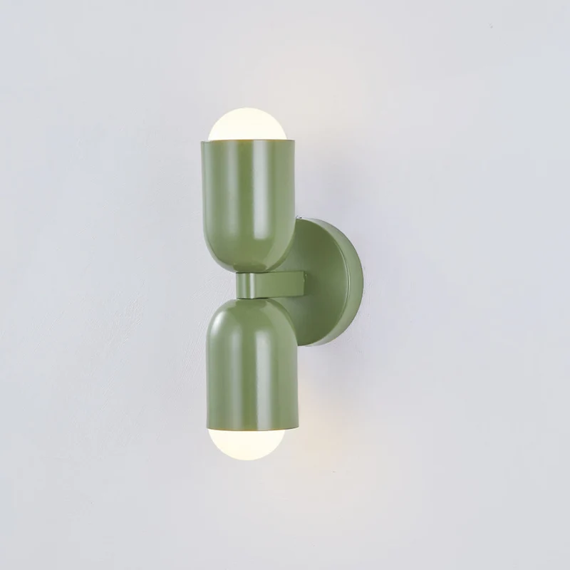Moderne Metalen Wandlamp LED Duo met Kleurrijk Gepoedercoat Ontwerp voor Slaapkamer en Sfeervolle Woonkamer | Sansoti