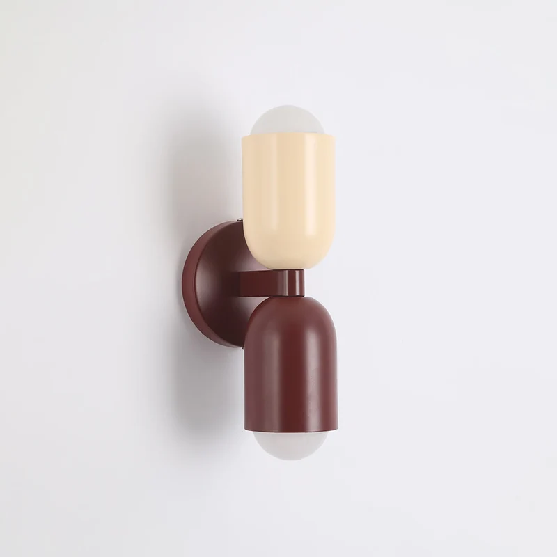 Moderne Metalen Wandlamp LED Duo met Kleurrijk Gepoedercoat Ontwerp voor Slaapkamer en Sfeervolle Woonkamer | Sansoti