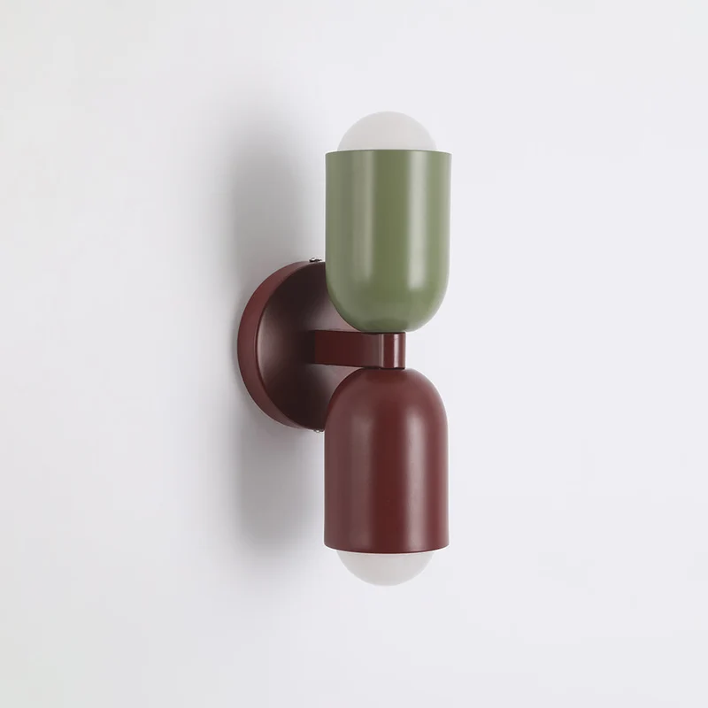 Moderne Metalen Wandlamp LED Duo met Kleurrijk Gepoedercoat Ontwerp voor Slaapkamer en Sfeervolle Woonkamer | Sansoti